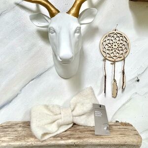 Alpaca bow accent head wrap/headband super cozy w cabin cottage vibe